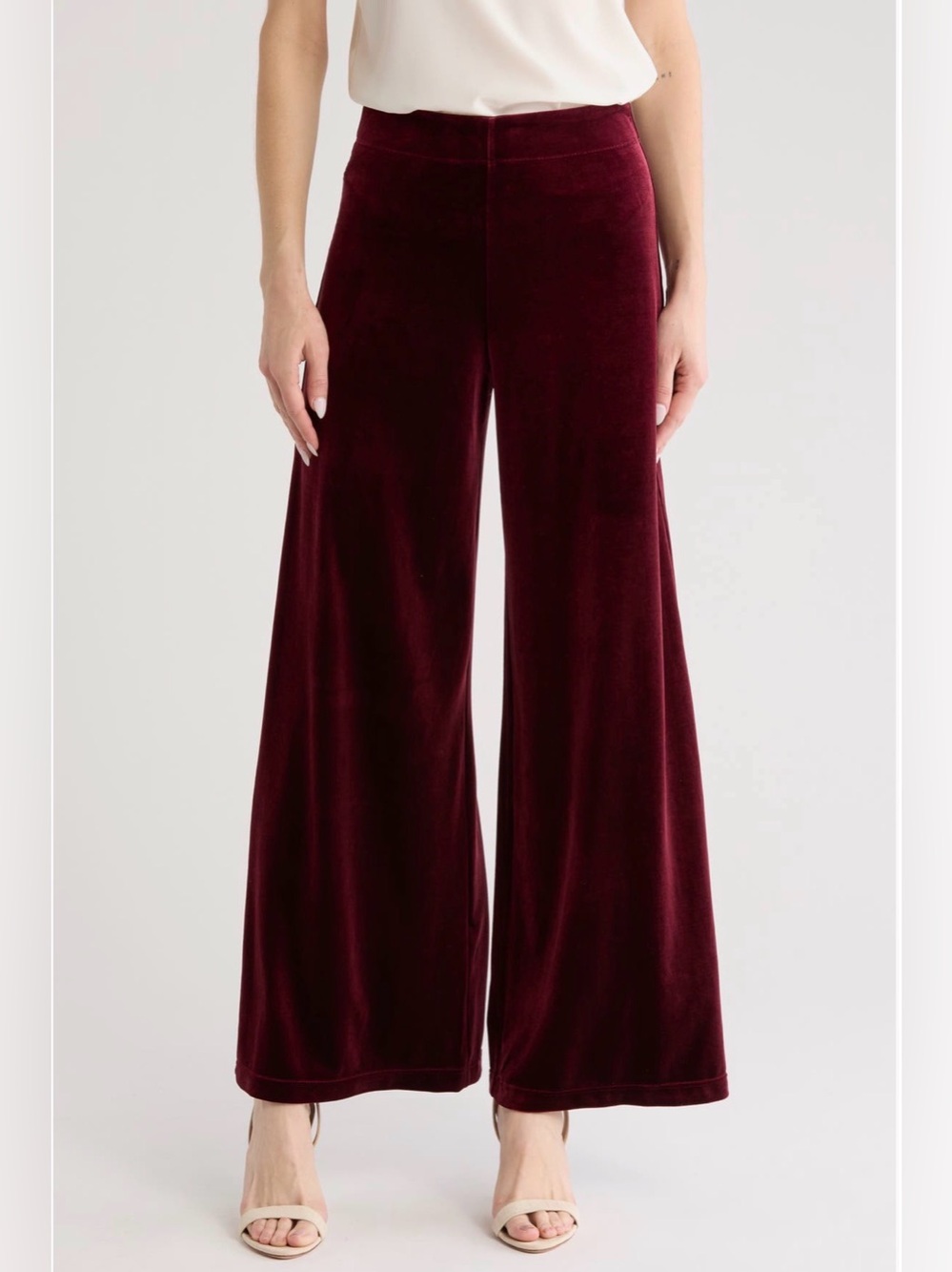Max Studio Velvet Wide-Leg Pants